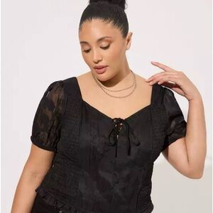 Torrid Black Floral Top